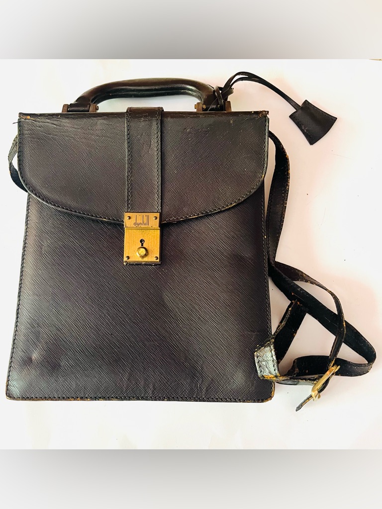 Dunhill Vintage Leather Messenger Bag - As Is